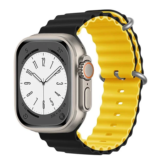iMore Oceánský řemínek pro Apple Watch Ultra 1/2 (49mm) - Černá - Žlutá