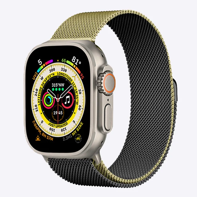 Řemínek iMore MILANESE LOOP Apple Watch Series 3/2/1 (42mm) - Černý - zlatý