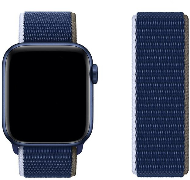 Řemínek NYLON pro Apple Watch Series 3/2/1 42mm - Dark Sea Blue