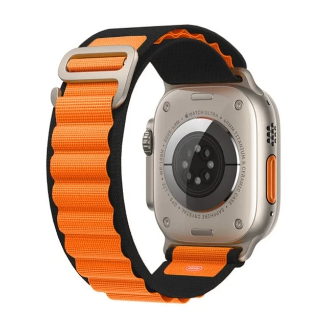 iMore Řemínek Alpský tah pro Apple Watch Series 9/8/7 (45mm) - Černý / Oranžový