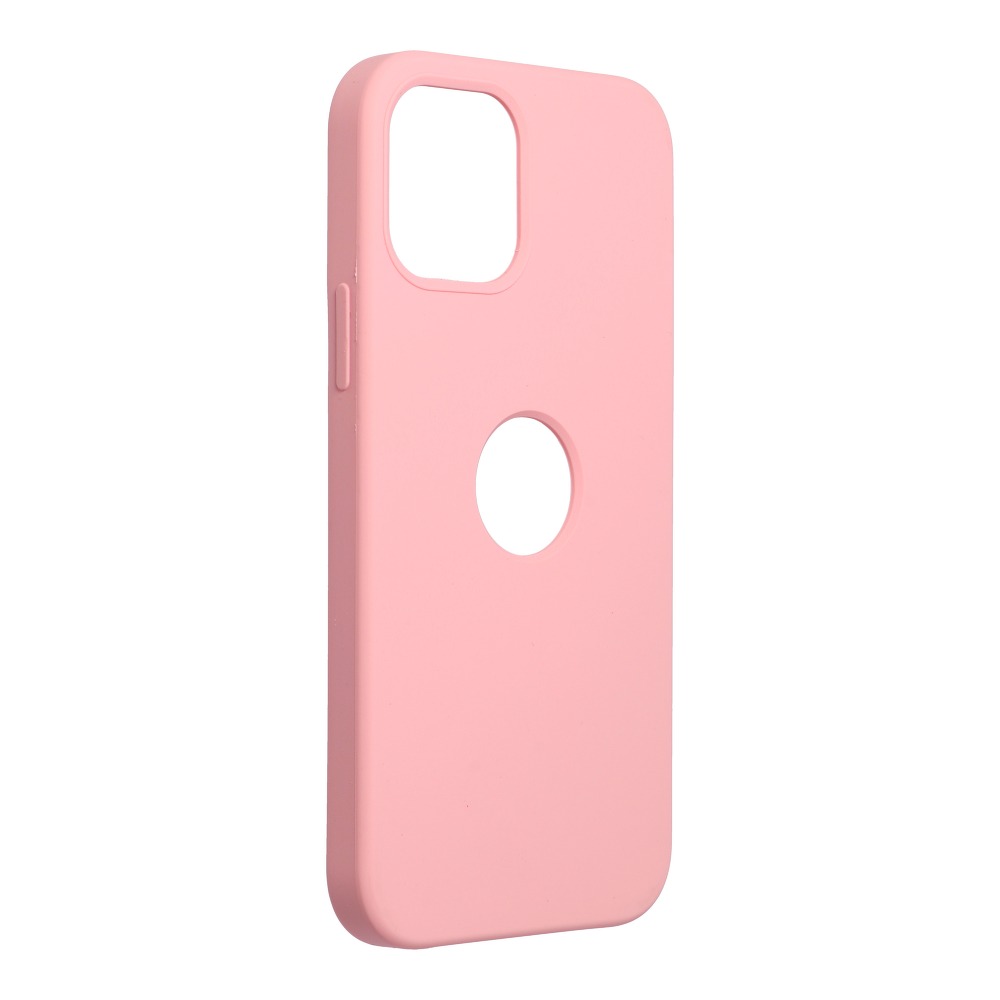 Pouzdro Forcell Soft-Touch SILICONE APPLE IPHONE 12 PRO MAX - Růžové výřez na logo