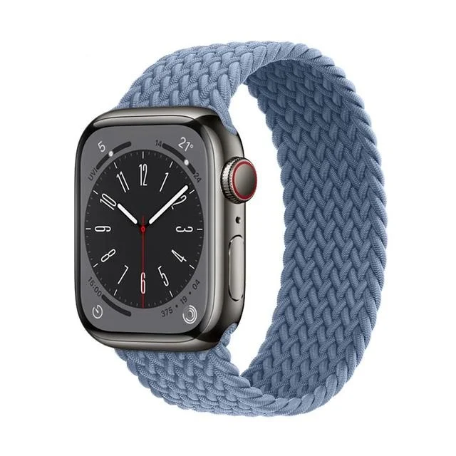 Řemínek iMore Braided Solo Loop Apple Watch Series 9/8/7 45mm - břidlicově modrý (XS)