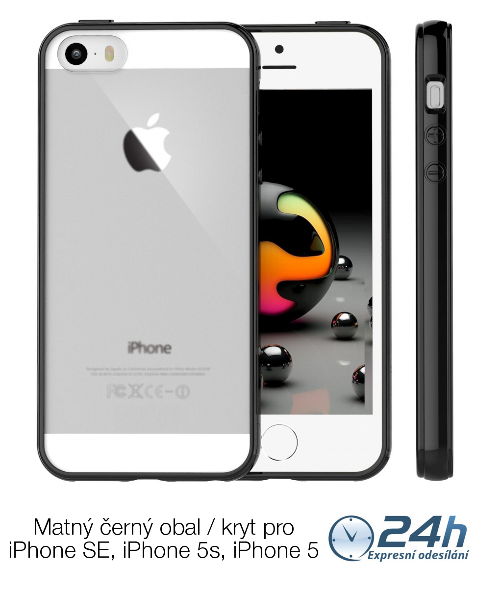 Černý matný kryt Shadow Hybrid na iPhone SE / 5s / 5 Černý matný kryt Shadow Hybrid na iPhone SE / 5s / 5