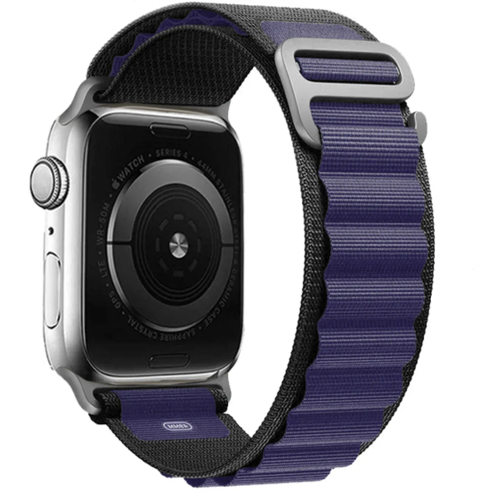iMore Řemínek Alpský tah pro Apple Watch Series 8/7 (41mm) - Černý / Půlnočně modrý