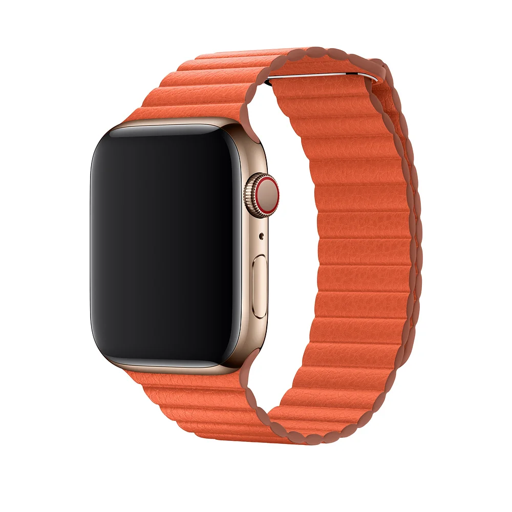 Řemínek iMore Leather Loop Apple Watch Series 9/8/7 (45mm) - Oranžový