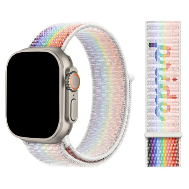 Provlékací sportovní řemínek NYLON Apple Watch Ultra 1/2 49mm - Pride 2022