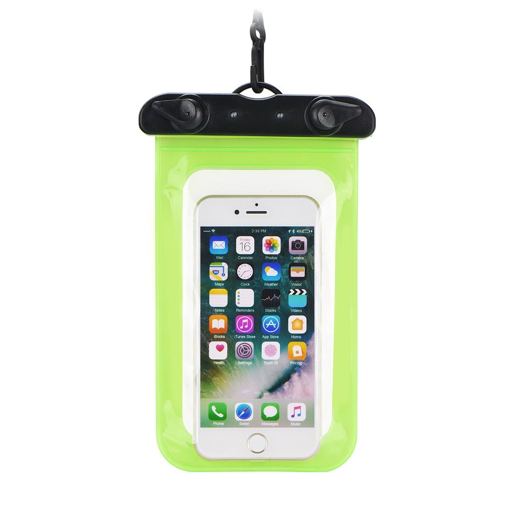Pouzdro Waterproof bag mobile phone with plastic closing - Zelené