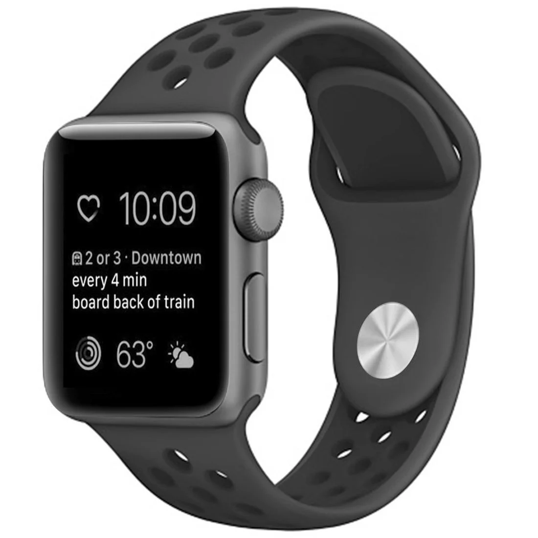 Řemínek iMore SPORT pro Apple Watch Series 9/8/7 (45mm) - Antracitový/Černý