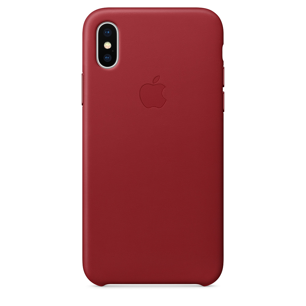 Kožený kryt Apple Leather Case na iPhone X - Červený Kožený kryt Apple Leather Case na iPhone X - Červený