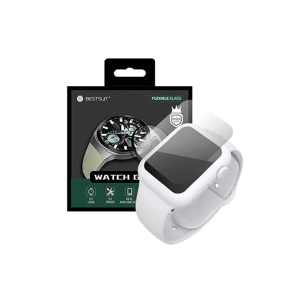Tvrzené sklo 5D BESTSUIT Flexible Glass pro Apple Watch Ochranná skla Apple Watch: Apple Watch série 4, 5, 6 a SE - 44mm