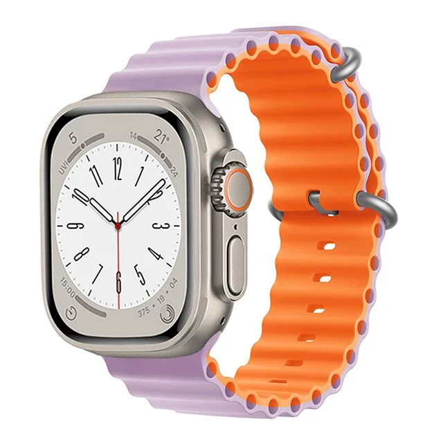 iMore Oceánský řemínek pro Apple Watch Ultra 1/2 (49mm) - Fialová - Oranžová