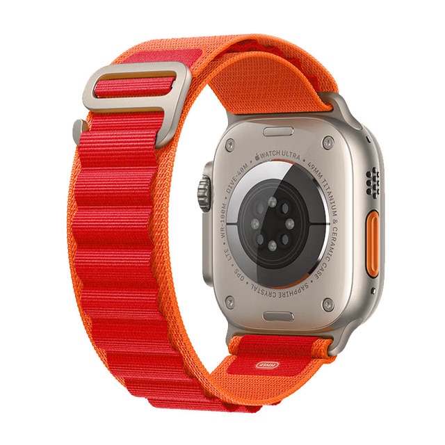 iMore Řemínek Alpský tah pro Apple Watch Series 9/8/7 (45mm) - Oranžový / Červený
