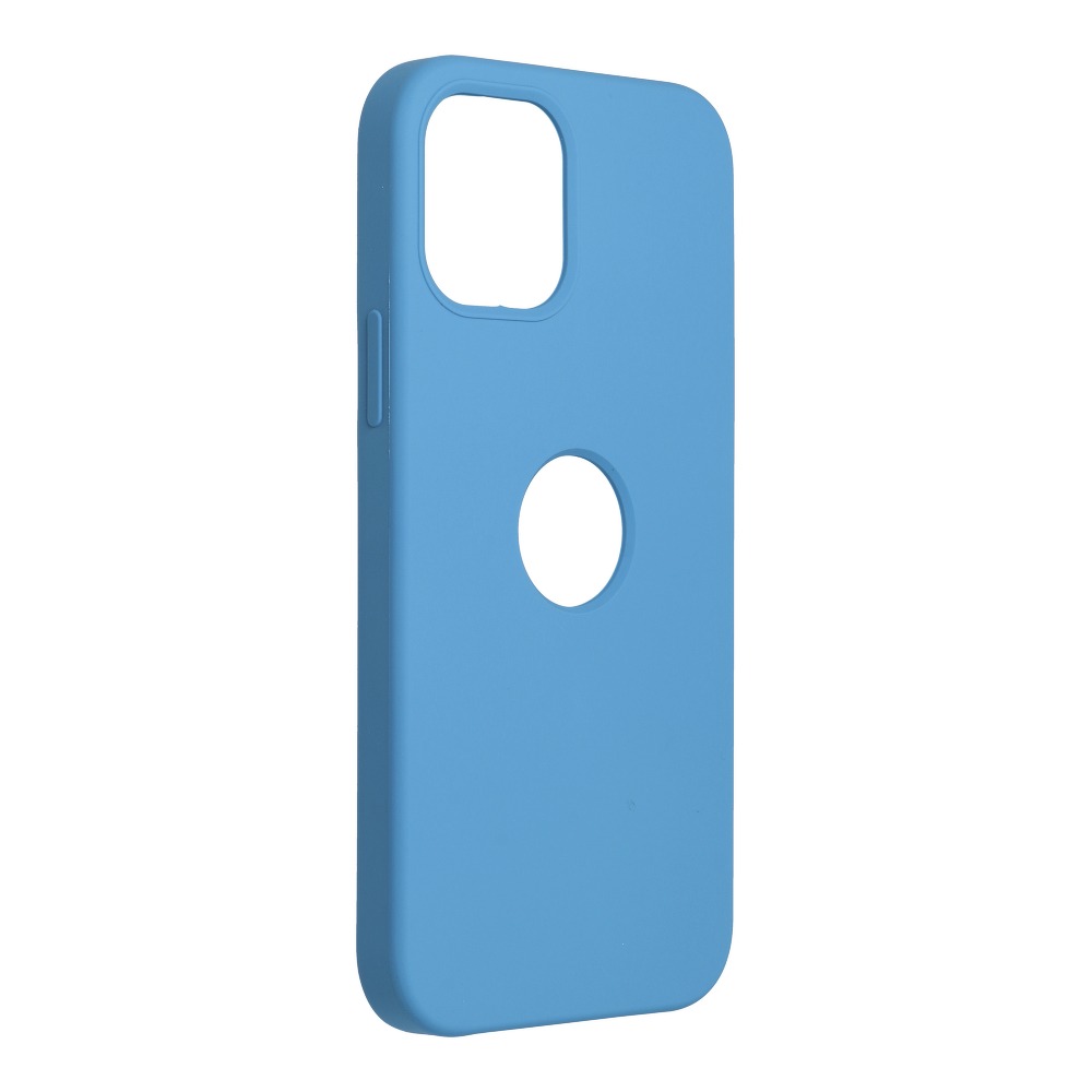 Pouzdro Forcell Soft-Touch SILICONE APPLE IPHONE 12 / 12 PRO - Modré výřez na logo