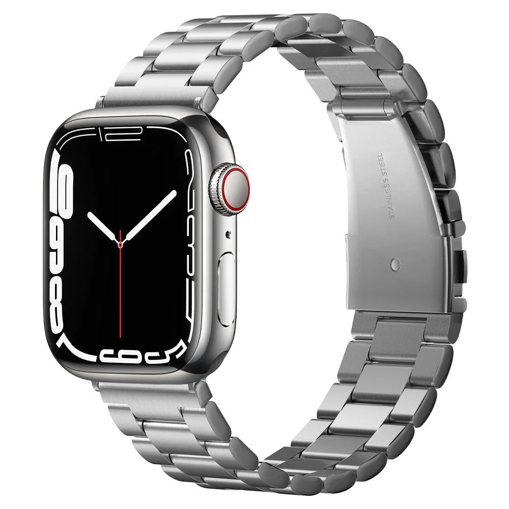 Řemínek Spigen Modern Fit Metal Band Apple Watch Series 6/5/4 a SE (44mm) - Stříbrný