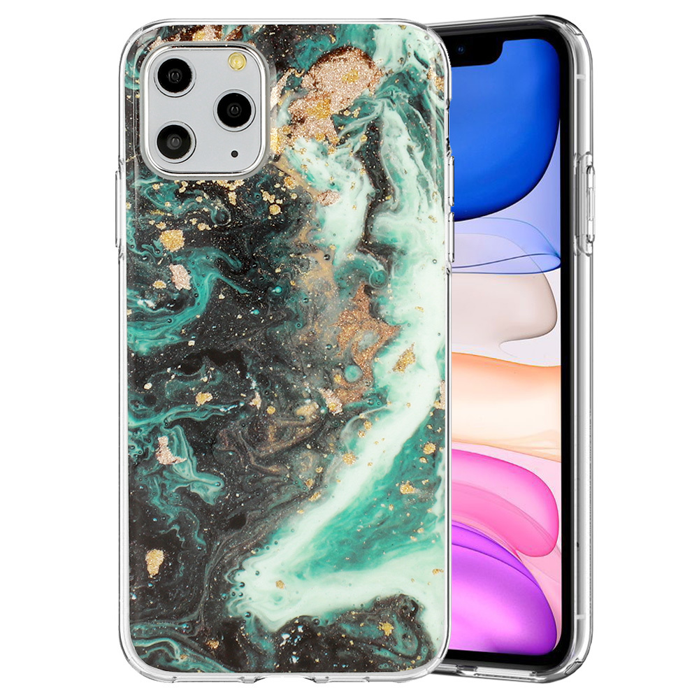 Pouzdro TopQ iPhone 12 Pro silikon Marble Glitter - Design 4