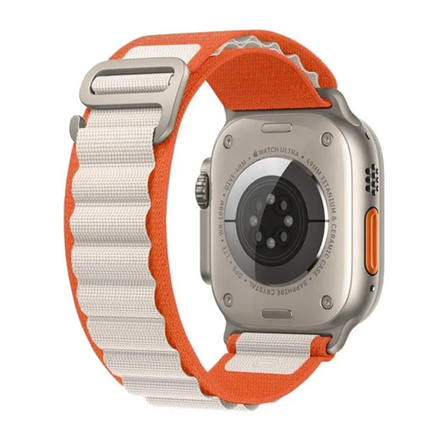 iMore Řemínek Alpský tah pro Apple Watch Series 9/8/7 (41mm) - Oranžový / Hvězdně bílý