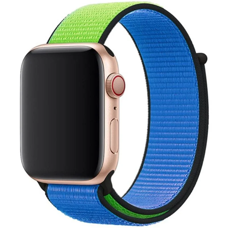 Řemínek iMore NYLON Apple Watch Series 4/5/6/SE 40mm - Modrý/zelený