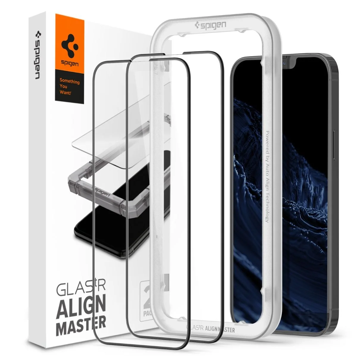 Spigen GLAStR Align Master Full Cover iPhone 13 Pro/13 [2 Pack] AGL03387