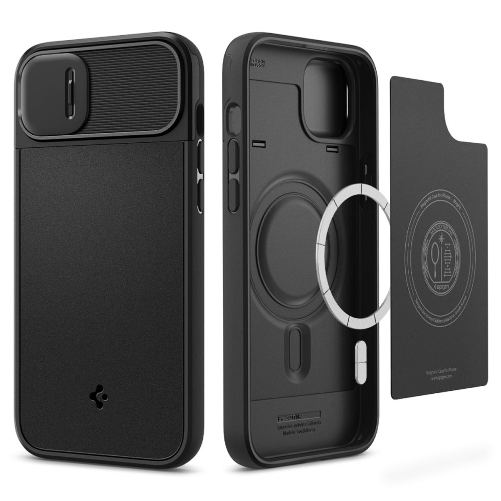Pouzdro Spigen Optik Armor MagSafe hybridní na iPhone 14 černé