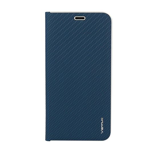 Pouzdro Vennus Book Carbon iPhone 12 Pro Max - Modré