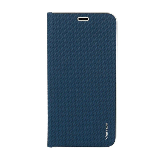 Pouzdro Vennus Book Carbon iPhone 12 Pro Max - Modré