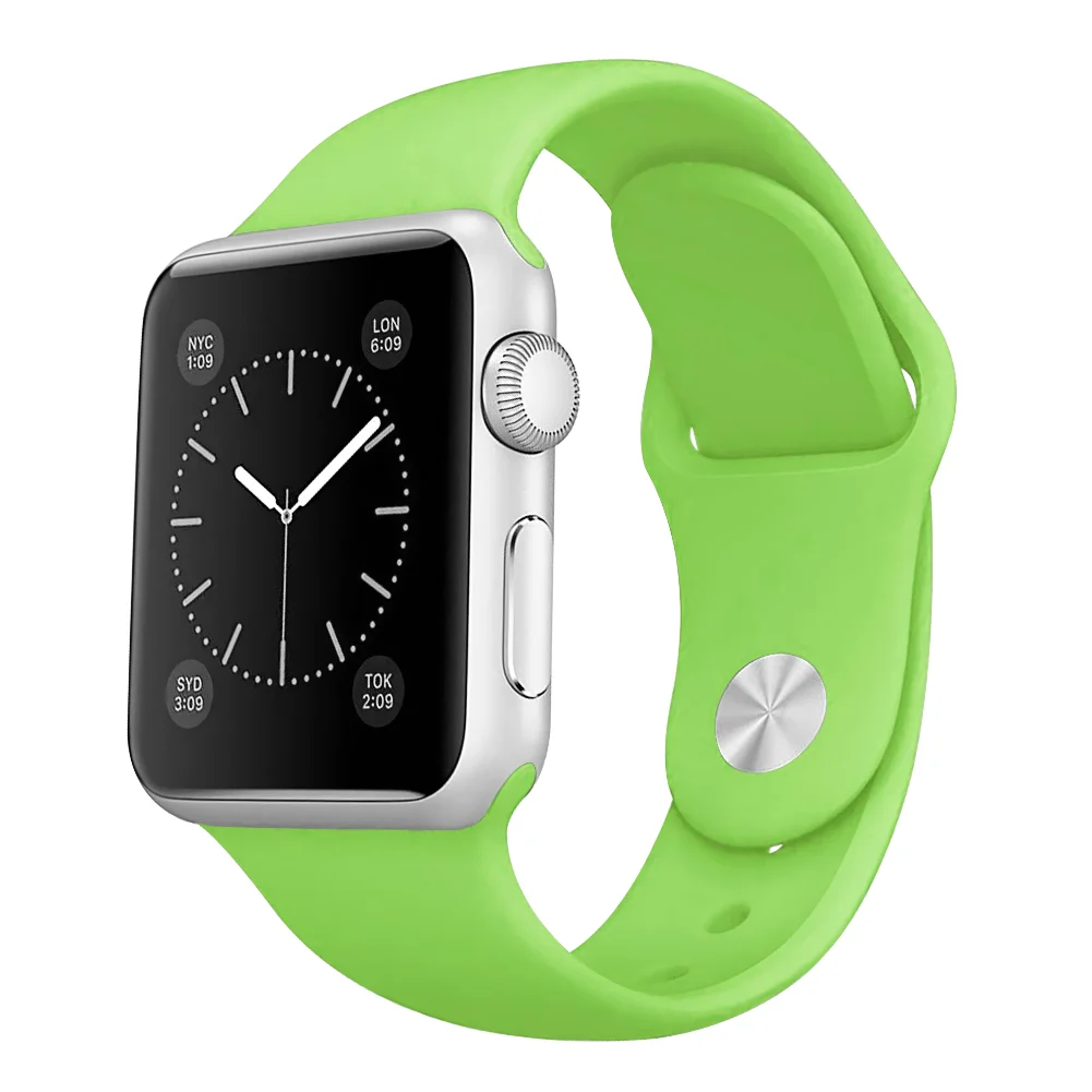 Řemínek iMore SmoothBand pro Apple Watch Series 9/8/7 (45mm) - Limetkově zelený