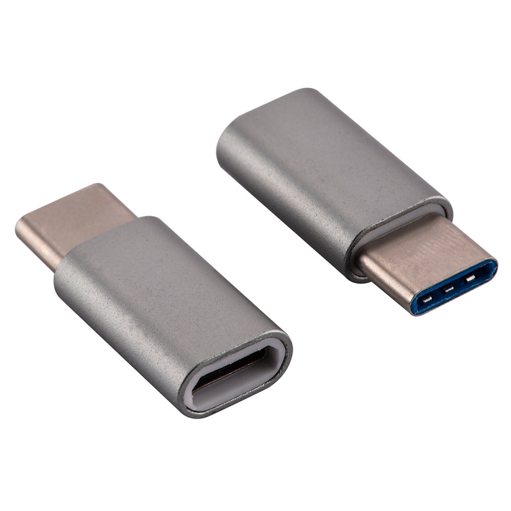 Adaptér / Redukce z Micro USB na USB-C - Šedý