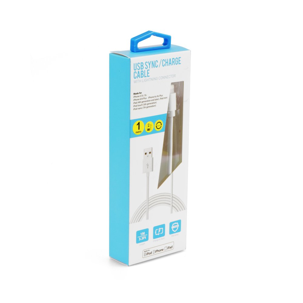 Kabel USB / Lightning s MFI pro Apple iPhone, iPad, iPod - bílý, 8 pin, 1m Kabel USB / Lightning s MFI pro Apple iPhone, iPad, iPod - bílý, 8 pin, 1m