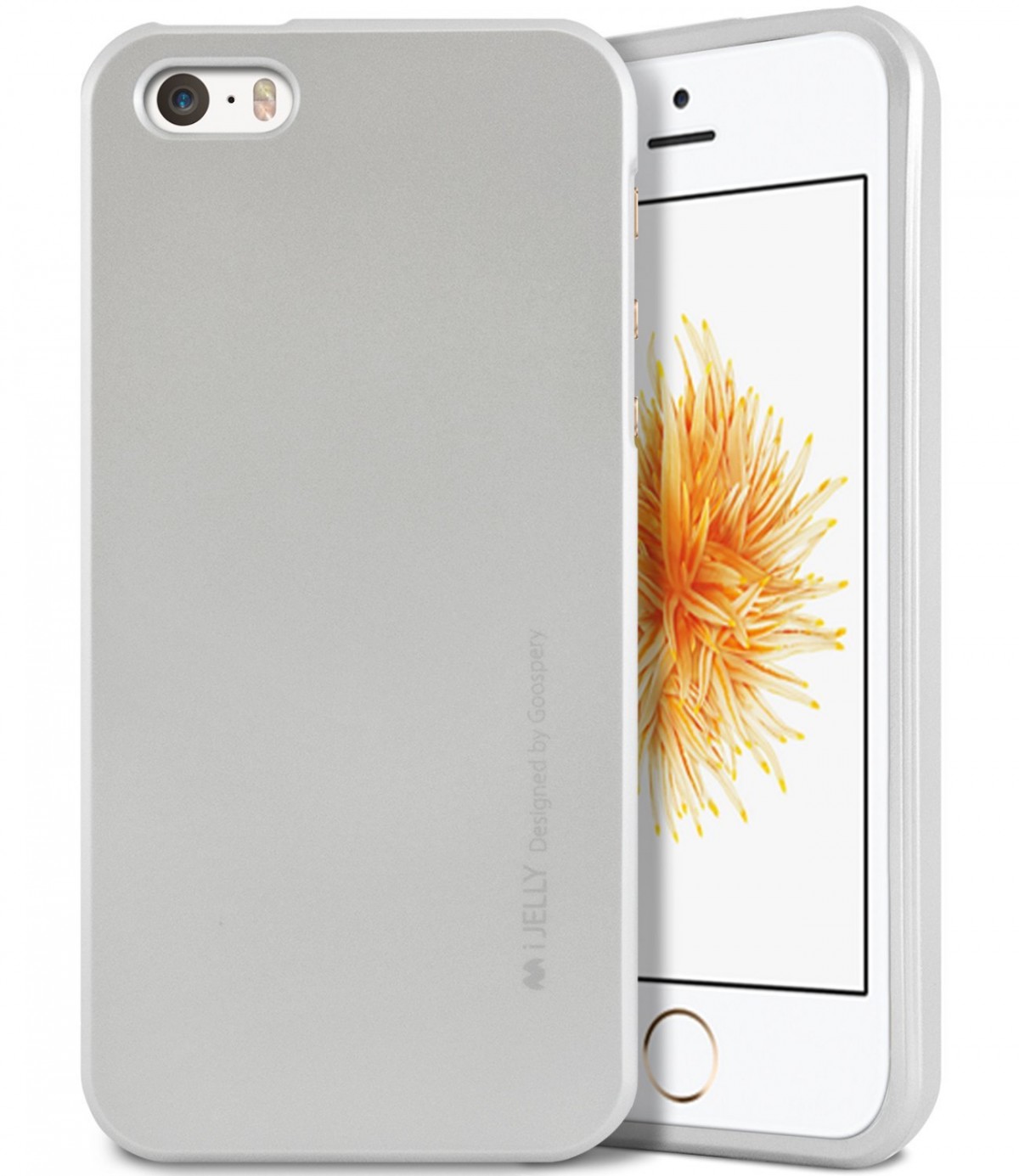 Silikonový obal / kryt iJelly Metal Goospery Mercury Apple iPhone SE / 5s / 5 - Metalicky stříbrný