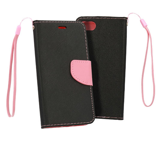 Pouzdro ForCell Fancy Book Apple iPhone 13 mini - Černé/Růžové