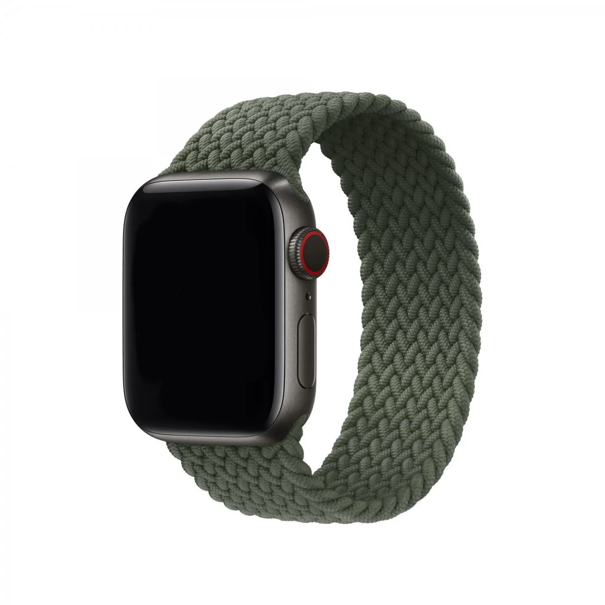 Řemínek iMore Braided Solo Loop Apple Watch Series 4/5/6/SE 44mm - tmavě zelený (S)