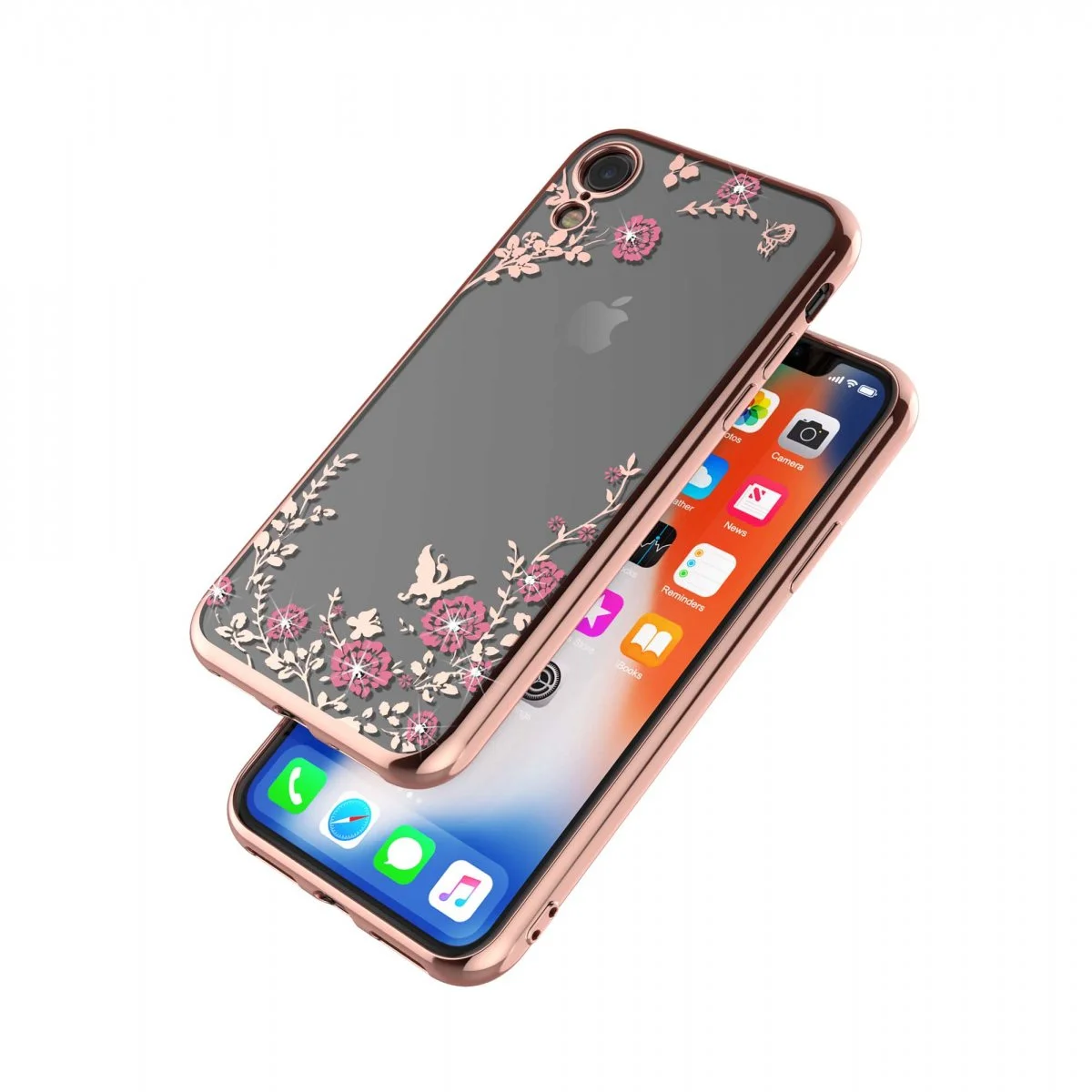 Pouzdro Forcell Diamond Case iPhone XR - Růžově zlatá