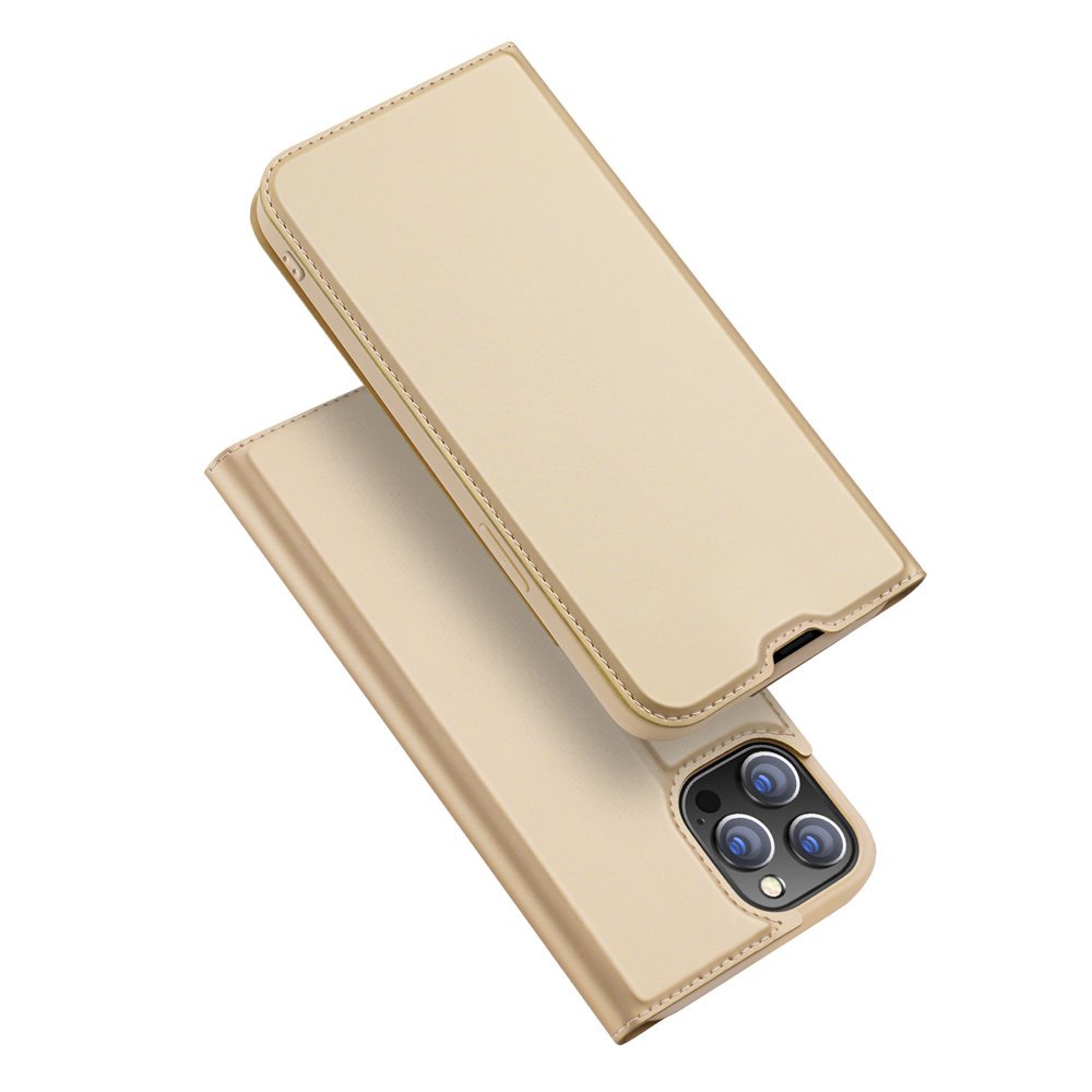 Pouzdro Dux Ducis Skin Pro Knihové iPhone 13 Pro Max - Zlaté