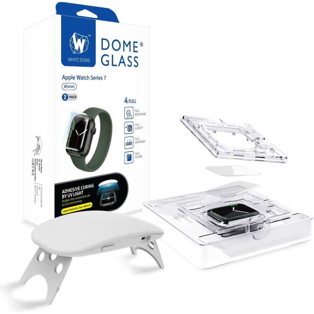 WhiteStone Dome Glass 2-PACK & BEZEL Apple Watch Series 9/8/7 41mm