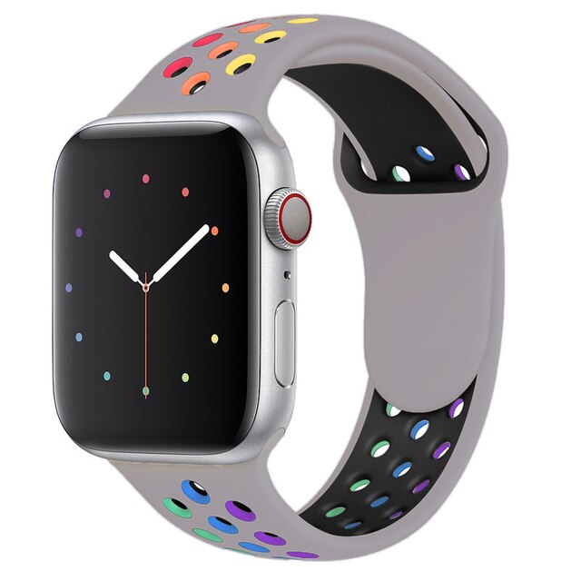 Sportovní řemínek SPORT Apple Watch Ultra 1/2 (49mm) - Light Grey/Rainbow