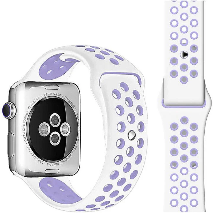 Řemínek iMore SPORT pro Apple Watch Series 9/8/7 (41mm) - Bílý/Levandulový