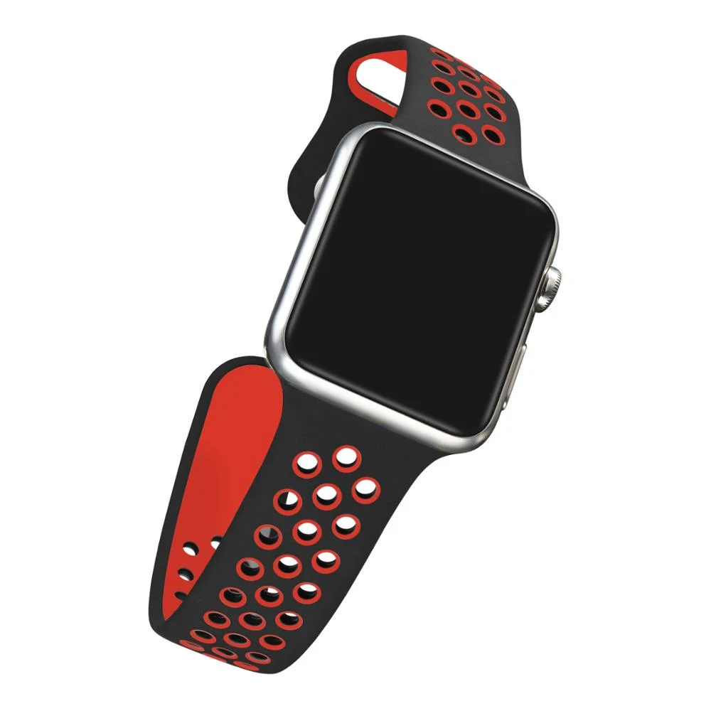 Řemínek iMore SPORT pro Apple Watch Series 9/8/7 (41mm) - Černý/Červený