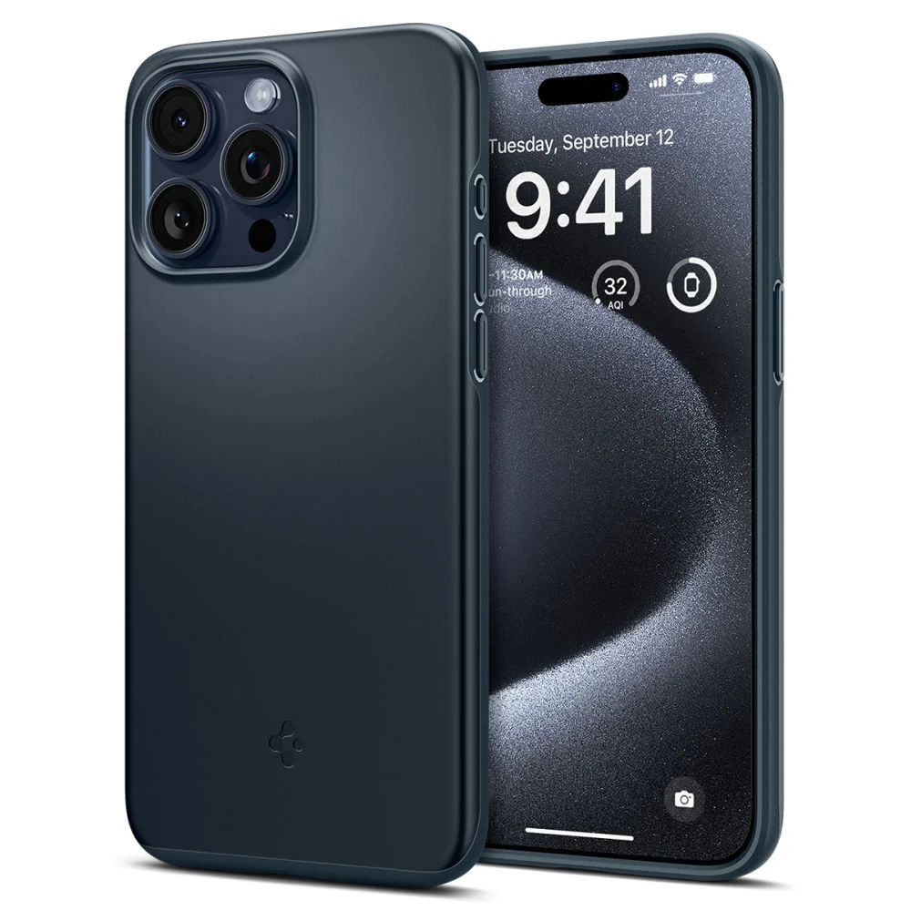 Pouzdro Spigen Thin Fit iPhone 15 Pro - Metal Slate