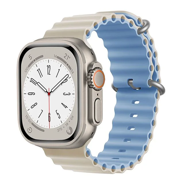iMore Oceánský řemínek pro Apple Watch Ultra 1/2 (49mm) - Antická - Mlhavě modrá