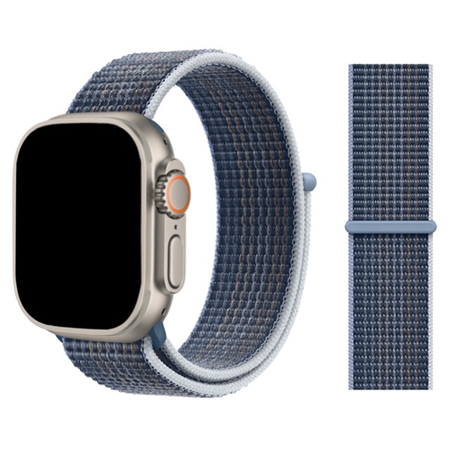 Řemínek iMore NYLON Apple Watch Series 9/8/7 45mm - Bouřkově modrý