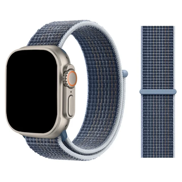 Provlékací sportovní řemínek NYLON Apple Watch Ultra 1/2 49mm - Bouřkově modrý