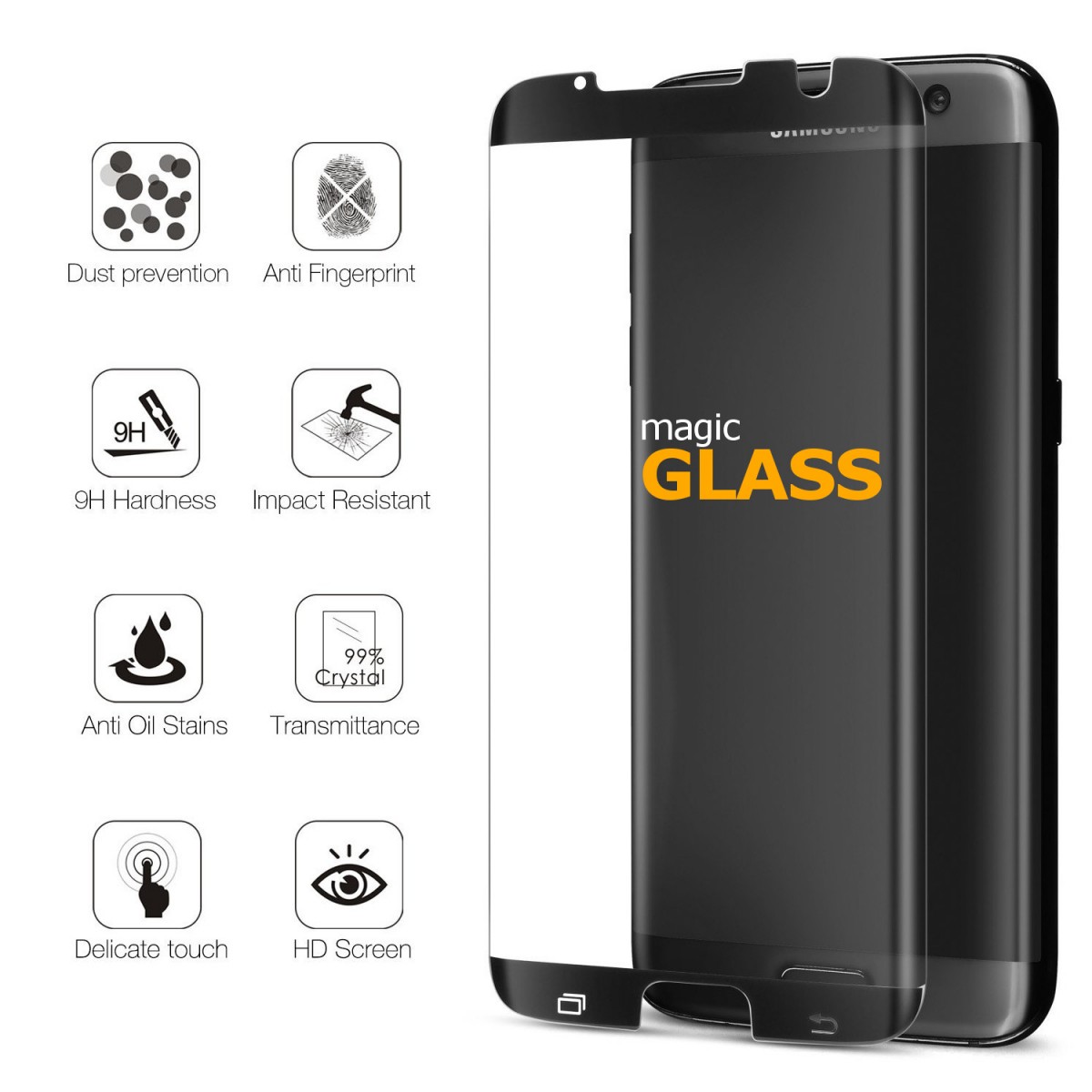 Ochranné 3D sklo Magic Glass Full Glue Case Friendly Galaxy S7 Edge Ochranné 3D sklo Magic Glass Full Glue Case Friendly Galaxy S7 Edge