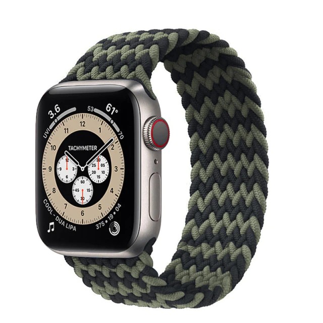 Řemínek iMore Braided Solo Loop Apple Watch Series 9/8/7 41mm - zelený/černý (M)