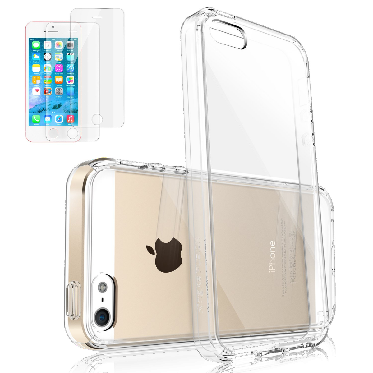 Průhledný kryt Ultra Slim Hybrid na iPhone SE / 5s / 5 +2ks fólií Průhledný kryt Ultra Slim Hybrid na iPhone SE / 5s / 5 +2ks fólií