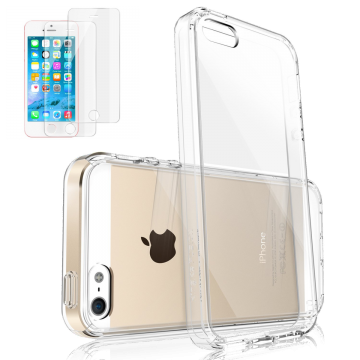 Průhledný kryt Ultra Slim Hybrid na iPhone SE / 5s / 5 +2ks fólií Průhledný kryt Ultra Slim Hybrid na iPhone SE / 5s / 5 +2ks fólií