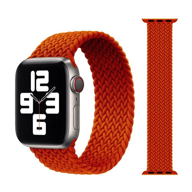 Pletený navlékací řemínek pro Apple Watch Ultra 1/2 49mm - tmavě oranžový (L)