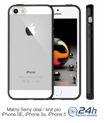 Černý matný kryt Shadow Hybrid na iPhone SE / 5s / 5 Černý matný kryt Shadow Hybrid na iPhone SE / 5s / 5