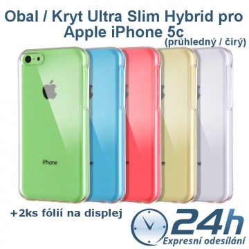 Průhledný kryt Ultra Slim Hybrid na iPhone 5c +2ks fólií Průhledný kryt Ultra Slim Hybrid na iPhone 5c +2ks fólií
