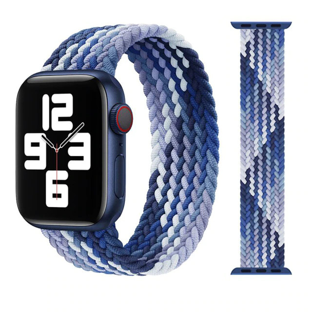 Řemínek iMore Braided Solo Loop Apple Watch Series 4/5/6/SE 44mm - mořské vlny (M)