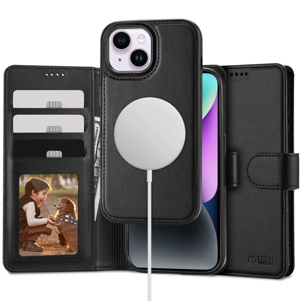 Pouzdro Tech-Protect Wallet MagSafe iPhone 15 černé